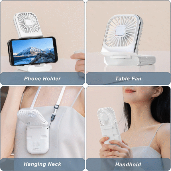 Portable Neck Fan, Hanging Neck Fan Hands Free with Adjustable Lanyard and Bracket, USB Rechargeable Bladeless Mini Fans Portabl - Image 14