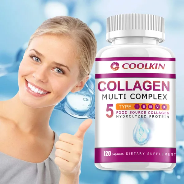 Collagen Complex - with Types I, II, III, V, X - for Healthy Hair, Bones, Cartilage, Skin & Nails - 120 Capsules - Image 6