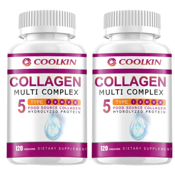 Collagen Complex - with Types I, II, III, V, X - for Healthy Hair, Bones, Cartilage, Skin & Nails - 120 Capsules - Image 7