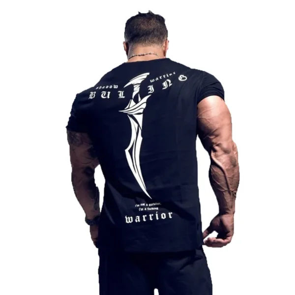 2024 New Summer gym T-shirt large-type brand Sports T-shirt Men shirt Bodybuilding Fitness printing Short Sleeve Running T-shirt - Image 2