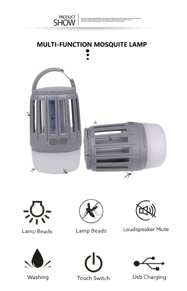 Bug Insect Lights Killing Pest Repeller Camping Light 20w IP67 Waterproof USB Charging Mosquito Killer Trap LED Night Light Lamp - Image 14