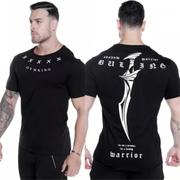 2024 New Summer gym T-shirt large-type brand Sports T-shirt Men shirt Bodybuilding Fitness printing Short Sleeve Running T-shirt