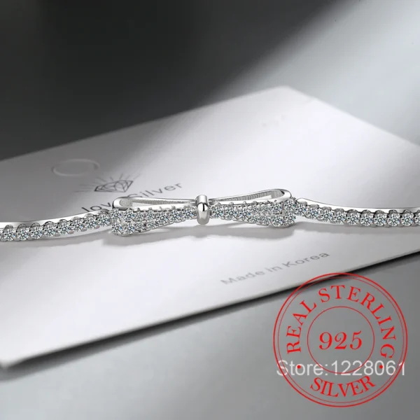 Women's Bracelet 925 Sterling Silver Bowknot Shiny Zircon Tennis Pulsera Plata 925 Mujer Girls Wedding Party Jewelry Gifts - Image 12