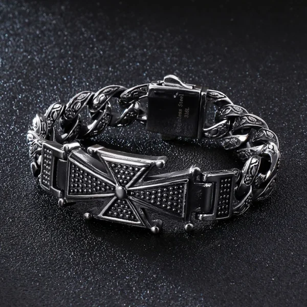 Gothic Skull Cross Stainless Steel Skeleton Male Bracelets Bangle Jewelry - Image 17