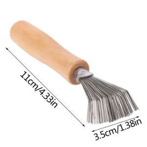 1PCS Wooden  Cleaning Removable Hair Brush Comb Cleaner Tool Handle Embeded Tool