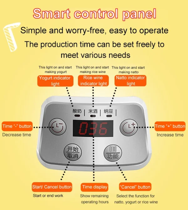Mini Electric Yogurt Maker Automatic Leben Enzyme Fermenter - Image 11