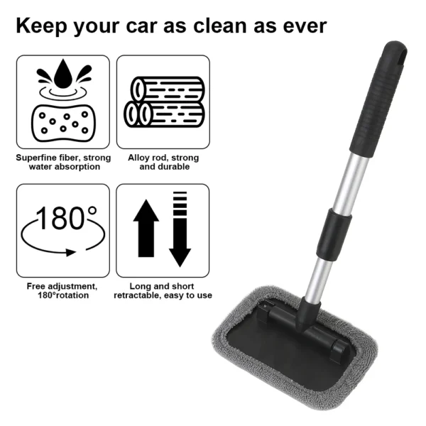 Auto Car Accessories Car Wiper Cleaner Glass Brush Cleaning Car Windshield Clean Multi-function Telescopic Rod Window Tool - Image 5