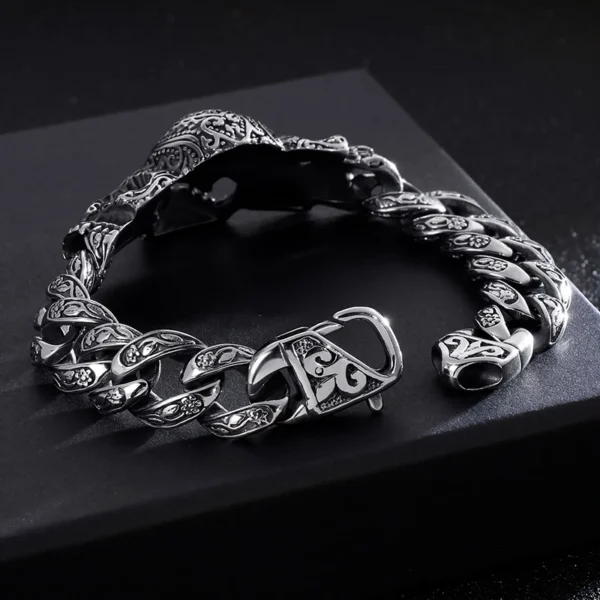 Gothic Skull Cross Stainless Steel Skeleton Male Bracelets Bangle Jewelry - Image 24