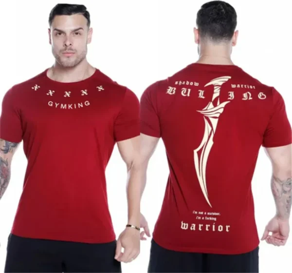 2024 New Summer gym T-shirt large-type brand Sports T-shirt Men shirt Bodybuilding Fitness printing Short Sleeve Running T-shirt - Image 8
