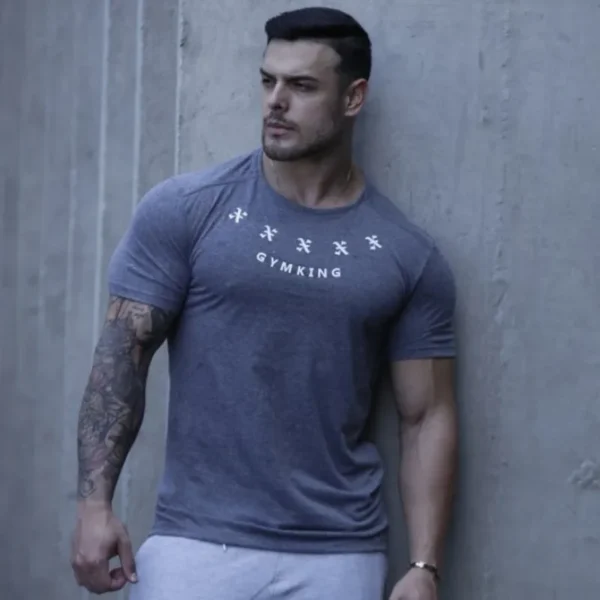 2024 New Summer gym T-shirt large-type brand Sports T-shirt Men shirt Bodybuilding Fitness printing Short Sleeve Running T-shirt - Image 20