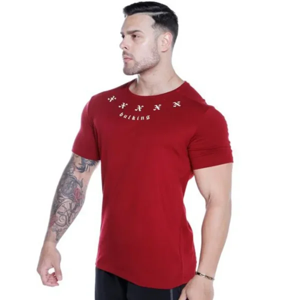 2024 New Summer gym T-shirt large-type brand Sports T-shirt Men shirt Bodybuilding Fitness printing Short Sleeve Running T-shirt - Image 28