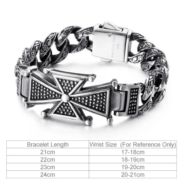 Gothic Skull Cross Stainless Steel Skeleton Male Bracelets Bangle Jewelry - Image 10