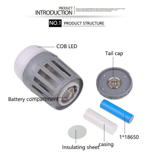 Bug Insect Lights Killing Pest Repeller Camping Light 20w IP67 Waterproof USB Charging Mosquito Killer Trap LED Night Light Lamp - Image 15