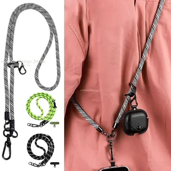 8mm Adjustable Anti-lost Mobile Phone Lanyard Crossbody Detachable Neck Cord Outdoor Sturdy And Durable Hanging Wrist Strap