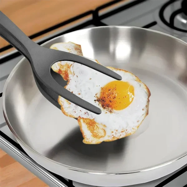 Kitchen Tong 2 in 1 Nylon Grip Flip Tongs Egg Spatula Spatul Steak Spatula Tongs Clamp Pancake Fried Turners Kitchen Accessories - Image 14