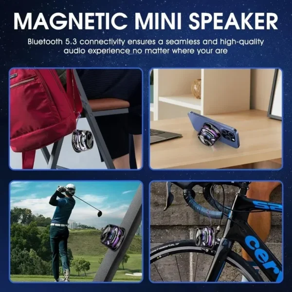 Portable Bluetooth Speaker G200 RGB Lighting Speaker BT5.3 Mini Sound Box 7 Hours Playback Magnetic Phone Holder - Image 3