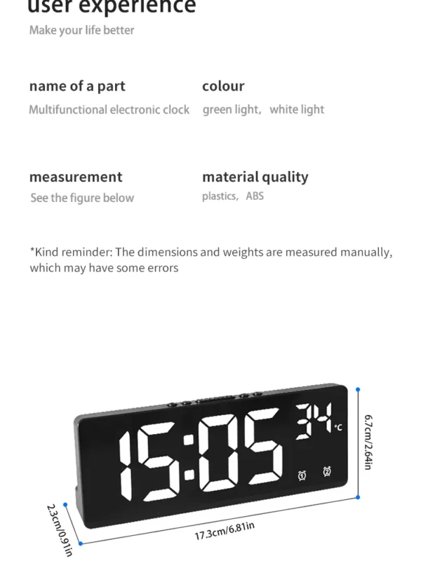 Creative Multifunction Electronic Clock Simple Large Screen Clock Multi Group Alarm Clock Student Clock - Image 11