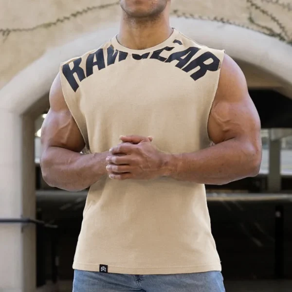 Tank Tops Male Sweat Sleeveless Shirt Muscle Sports Gym Fitness Workout O-Neck Vest Casual Clothing - Image 25