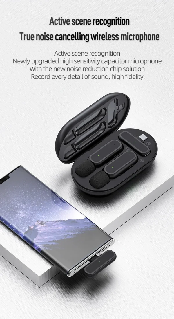 Xiaomi Mijia Wireless Lavalier Microphone with Charging Box Audio Video Noise Cancel Record Plug-and-Play Mic for IOS Android - Image 13