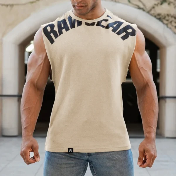 Tank Tops Male Sweat Sleeveless Shirt Muscle Sports Gym Fitness Workout O-Neck Vest Casual Clothing - Image 26