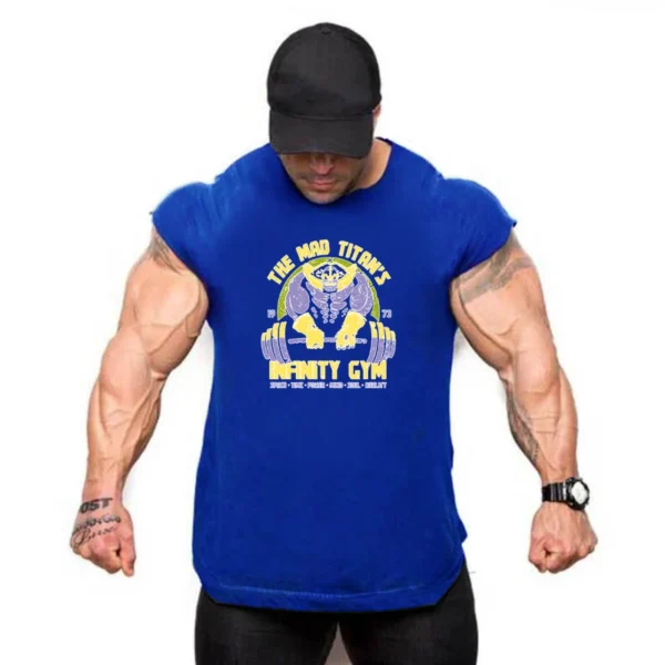 Tank Tops Men Sports Sleeveless shirt Muscle guys Vest Fitness Drop Armhole Solid Tops Tees Cotton Gym Singlets - Image 7