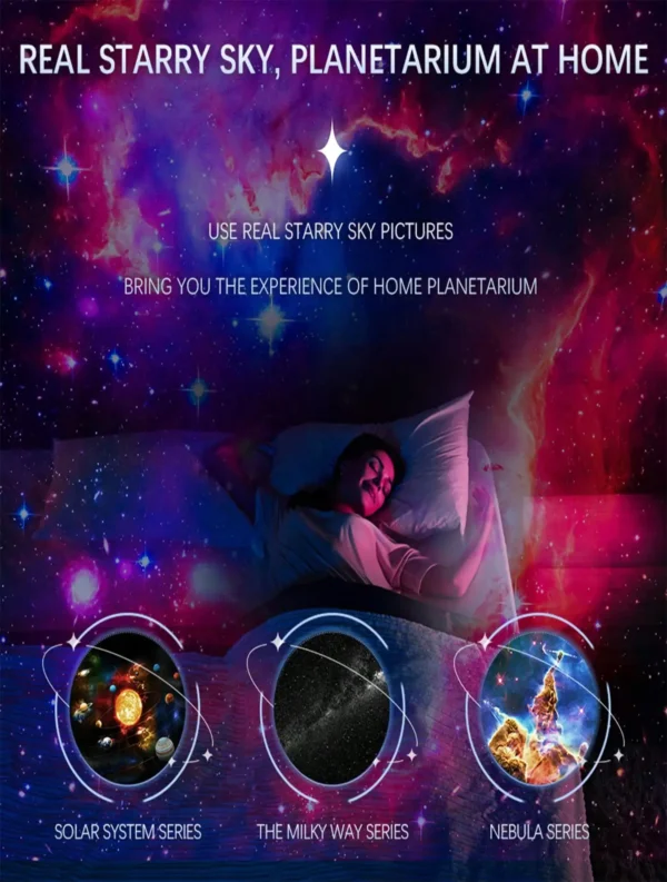 LED Night Light Galaxy Star Projector Light Colorful Galaxy Sky Projector 360° Rotation For Bedroom Decor Children Gift Party - Image 12