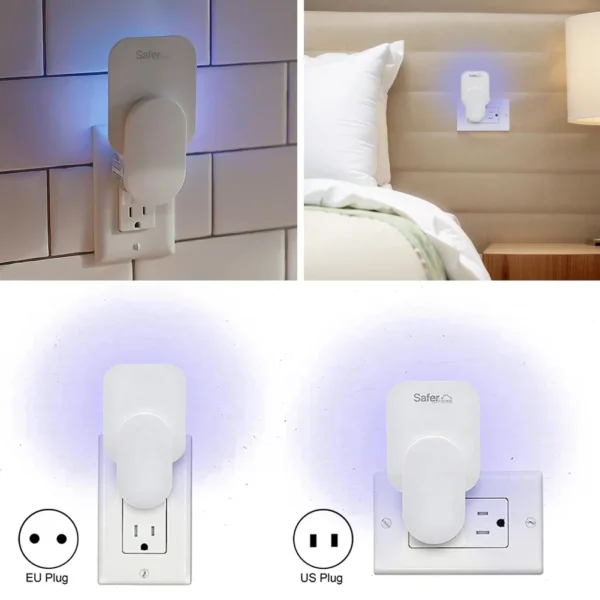 Fruit Fly Traps Plug-in Mosquito Killer Light with 2 Sticky Pads Fruit Flies Fly Insect Catcher Gnat Trap for Indoor Home Office - Image 3