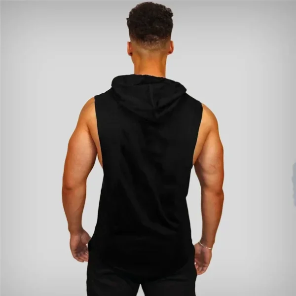 Muscleguys Gym Clothing Mens Bodybuilding Hooded Tank Top Cotton Sleeveless Vest Sweatshirt Fitness Workout Sportswear Tops Male - Image 2