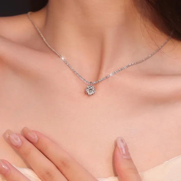 TEN CARATS S925 Sterling Silver VVS1 Moissanite Classic Women's Necklace Birthday Party Gift GRA Certified Jewelry Free shipping - Image 3