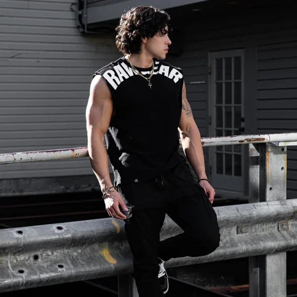 Tank Tops Male Sweat Sleeveless Shirt Muscle Sports Gym Fitness Workout O-Neck Vest Casual Clothing - Image 12