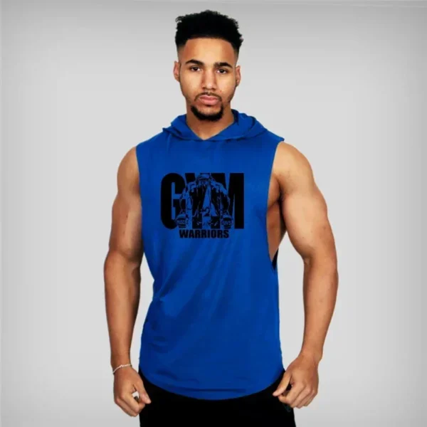Muscleguys Gym Clothing Mens Bodybuilding Hooded Tank Top Cotton Sleeveless Vest Sweatshirt Fitness Workout Sportswear Tops Male - Image 5