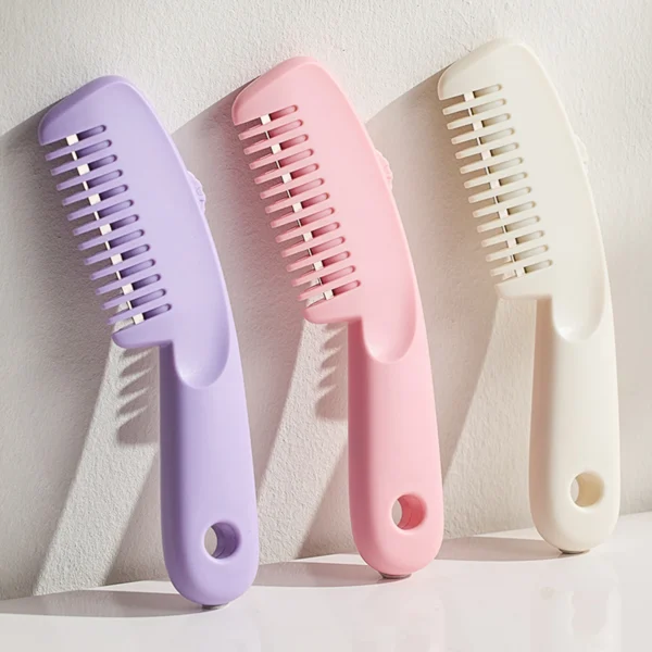 1 Piece Set of Three-Speed Adjustable Two-In-One Hairdressing Comb with Blade for Home Self-Service Hair Sliding Bangs Comb - Image 11