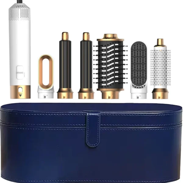 6 in 1 Hair Dryer Comb Brush Multifunctional Styling Set Curling Roller Straightener Hot Air Blow Styler Kit - Image 9