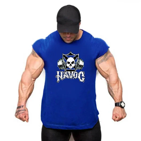 Tank Tops Men Sports Sleeveless shirt Muscle guys Vest Fitness Drop Armhole Solid Tops Tees Cotton Gym Singlets - Image 23