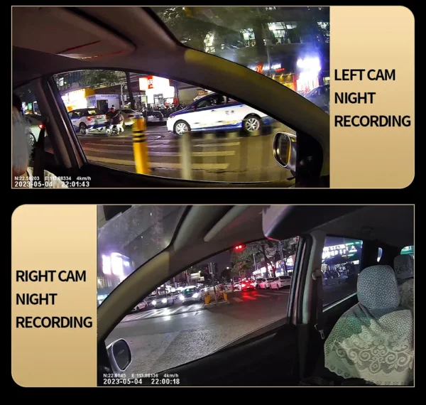 360° Car Dash Cam 4 Channels Video Recorder 1080P Car DVR 24H Parking Monitor Front Right With Rear View Night Vision Black Box - Image 15