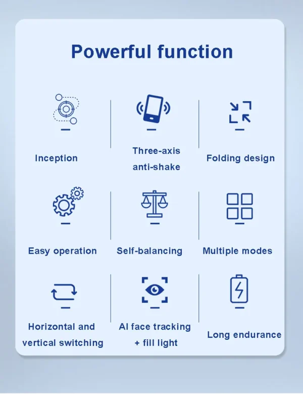 QAML The Newest F12 APP function 3-Axis Handheld Gimbal Optional AI Face Smart Tracking Smartphone Stabilizer with fill light - Image 11