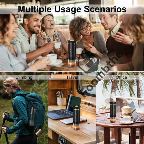 Wireless Electric Portable Espresso Coffee Machine for Car & Home Camping Coffee Maker 3-in-1 Capsule Powder Travel Coffee Maker - Image 14