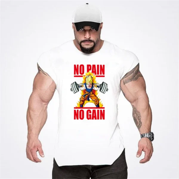 Tank Tops Men Sports Sleeveless shirt Muscle guys Vest Fitness Drop Armhole Solid Tops Tees Cotton Gym Singlets - Image 2