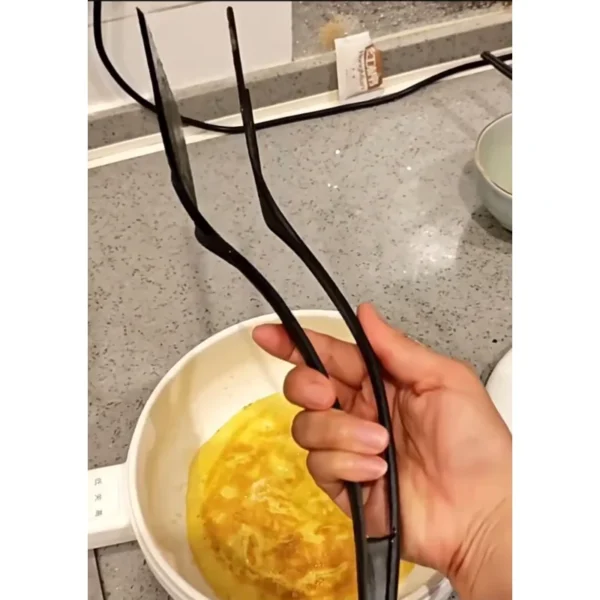 Kitchen Tong 2 in 1 Nylon Grip Flip Tongs Egg Spatula Spatul Steak Spatula Tongs Clamp Pancake Fried Turners Kitchen Accessories - Image 6