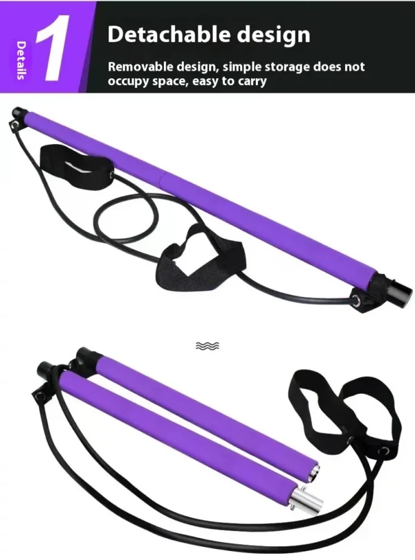 Pilates Stick Multi functional Fitness Stick Yoga Pilates Equipment Home Elasticity Exercise Training Hip Pulling Rope - Image 14