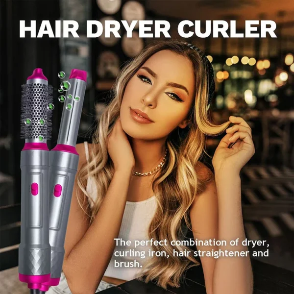 Hair Dryer 5-In-1 Electric Hair Comb Negative Ion Straight Curler Brush Blow Dryer Air Comb Removable Brush Kit Tool - Image 23