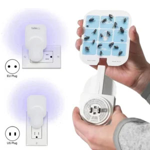 Fruit Fly Traps Plug-in Mosquito Killer Light with 2 Sticky Pads Fruit Flies Fly Insect Catcher Gnat Trap for Indoor Home Office