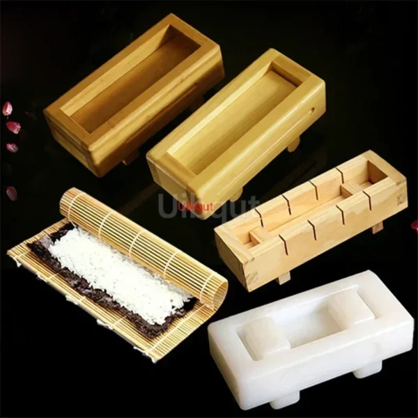 wooden white sushi mould Special flat wooden roller shutter sushi tools Bamboo rice pressing mould mat bento  sushi maker