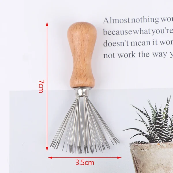 1PCS Wooden Comb Cleaner Delicate Cleaning Removable Comb Cleaner Tool Hair Brush Handle Embeded Tool - Image 16