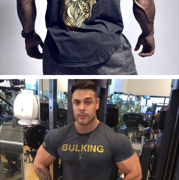 Men's Fashion Print Sports Casual Short Sleeve T-shirt Man Gym Running Training Elastic Bodybuilding Tops Workout Tights - Image 8