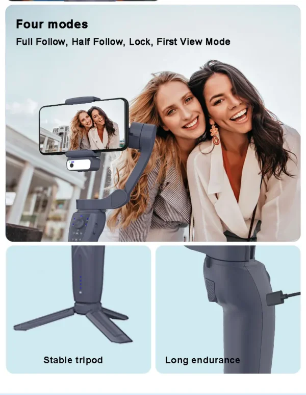 QAML The Newest F12 APP function 3-Axis Handheld Gimbal Optional AI Face Smart Tracking Smartphone Stabilizer with fill light - Image 13