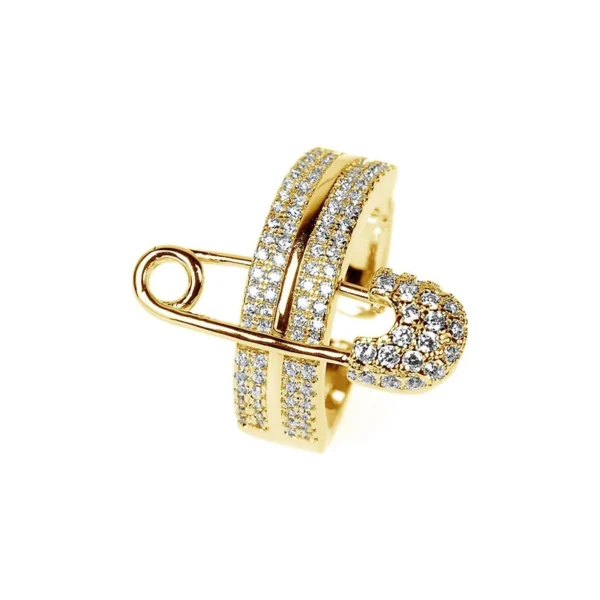 Fashion Pin Connection Three Layers Designer Fashion Ring for Women Valentine's Day Gift Jewelry R7393 - Image 2