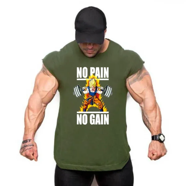 Tank Tops Men Sports Sleeveless shirt Muscle guys Vest Fitness Drop Armhole Solid Tops Tees Cotton Gym Singlets - Image 25