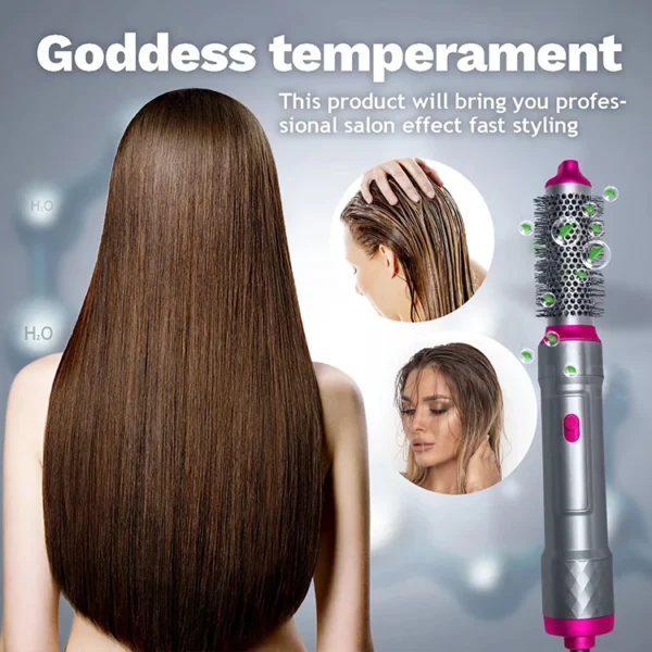 Hair Dryer 5-In-1 Electric Hair Comb Negative Ion Straight Curler Brush Blow Dryer Air Comb Removable Brush Kit Tool - Image 22