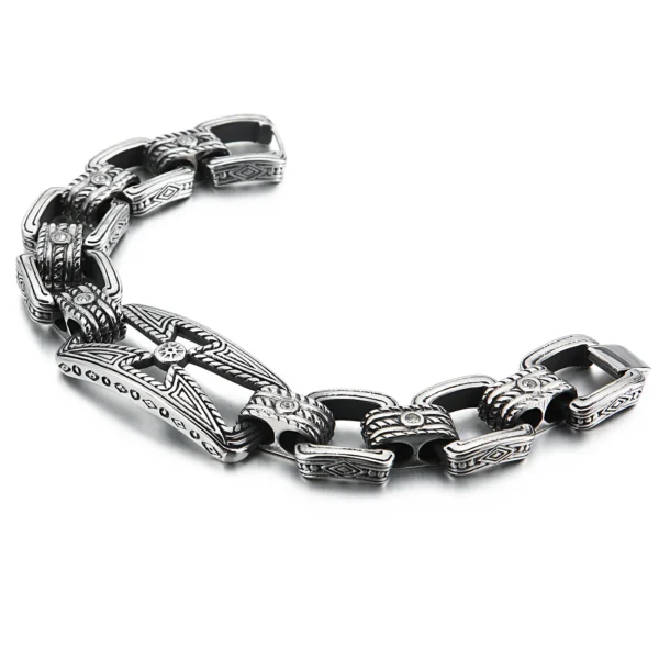 Fongten Vintage Pattern Hollow Design Stainless Steel Bracelet For Men Quality Romanticism Lightness Fashion Jewelry Gifts - Image 5